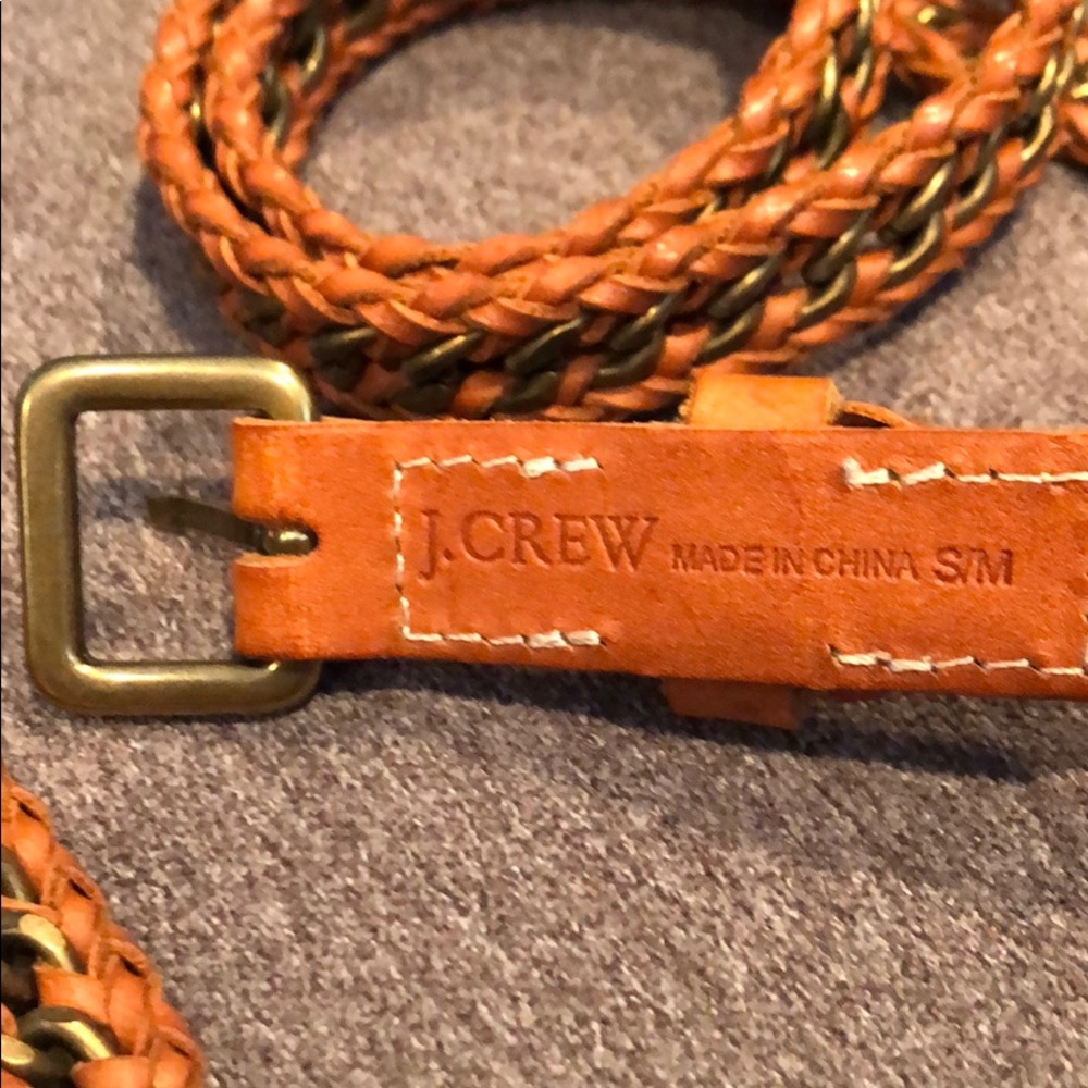 jcrew. metal link woven w/ leather belt. - Picture 4 of 8